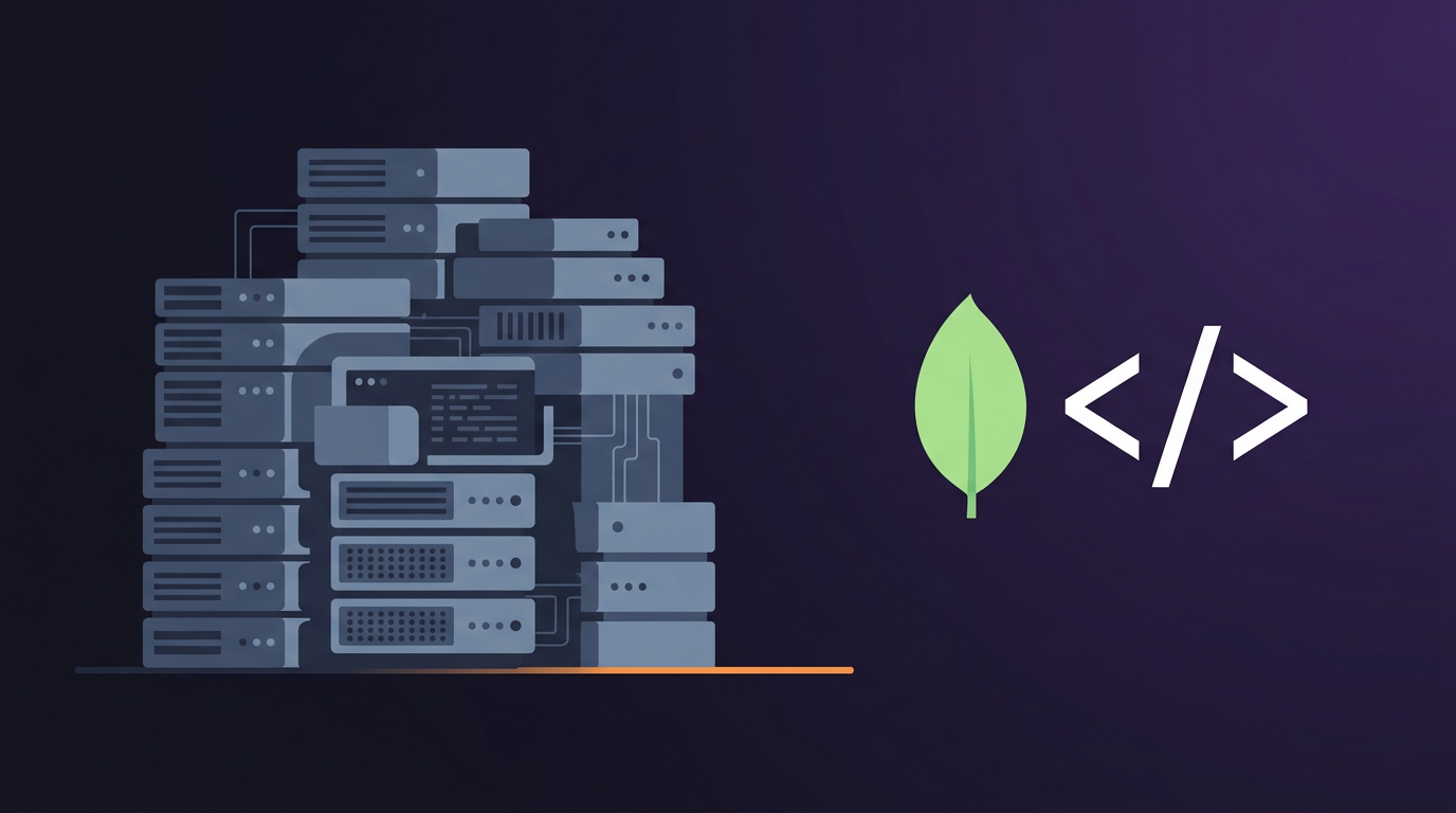 Illustratie: zware CMS-blokken versus lichte HTML en groen blad